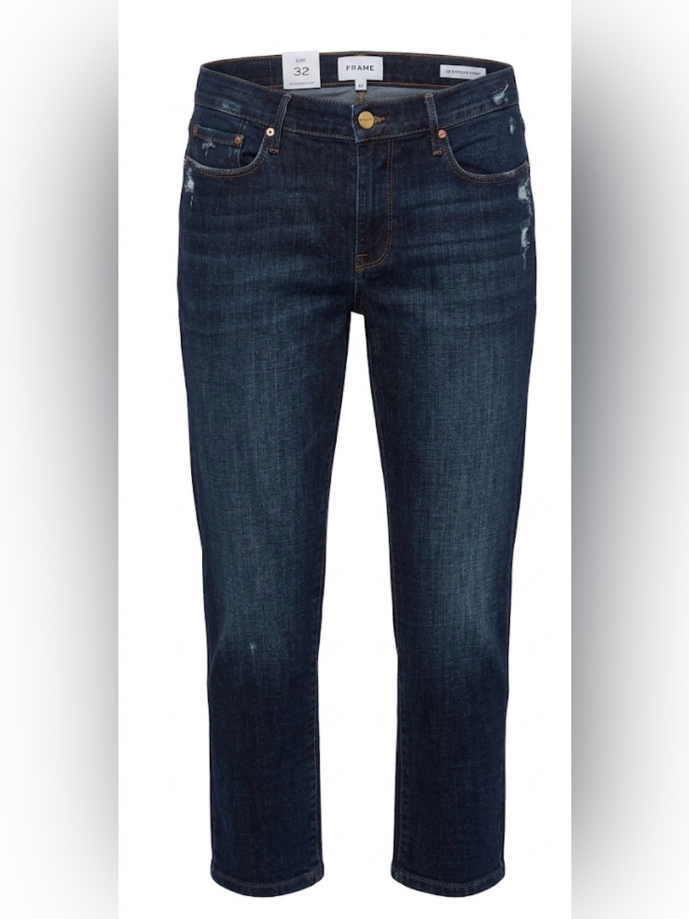 FRAME Le Garcon Crop Boyfriend Jeans  32 Distressed Covant Wash